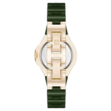 Anne Klein Quartz Analog Green Dial Green Ceramic Strap Watch For Women