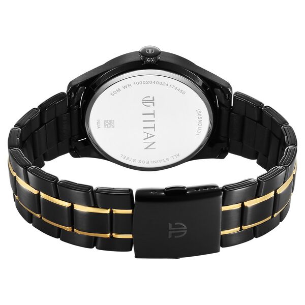 Titan Regalia Opulent Quartz Analog with Day and Date Black Dial Two Toned Stainless Steel Strap Watch for Men - image number 4