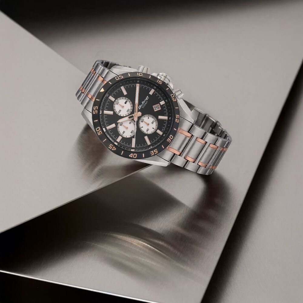 Buy Online Titan Quartz Chronograph Black Dial Stainless Steel