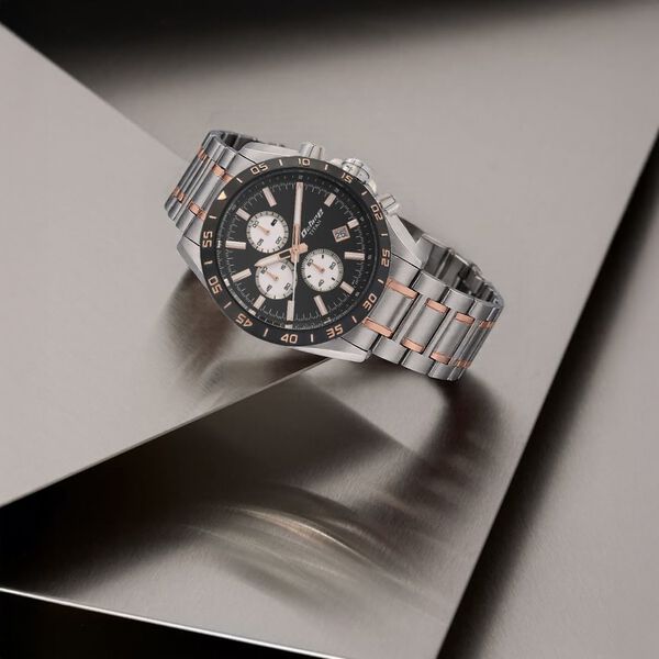 Titan Quartz Chronograph Black Dial Stainless Steel Strap Watch for Men - image number 0