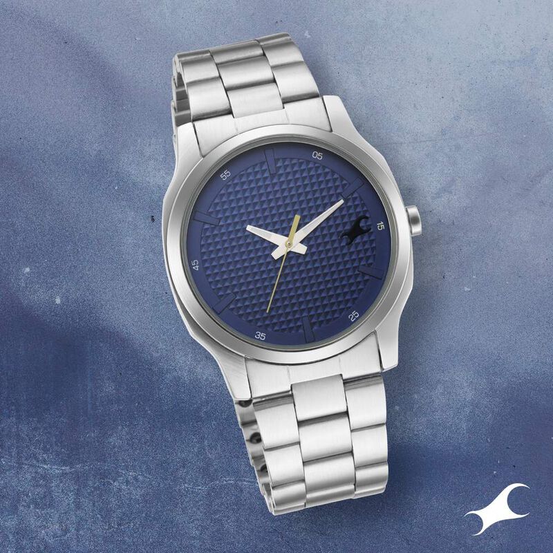 Fastrack Stunners Quartz Analog Blue Dial Metal Strap Watch for Guys - image number 0