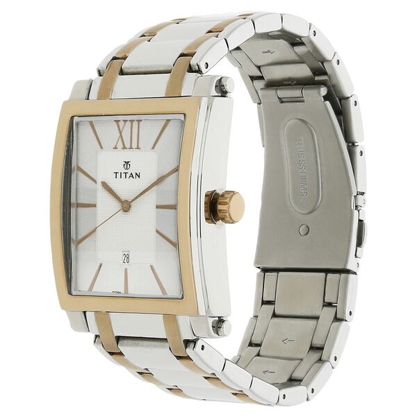 Titan Quartz Analog with Date Silver Dial Metal Strap Watch for Men - image number 1