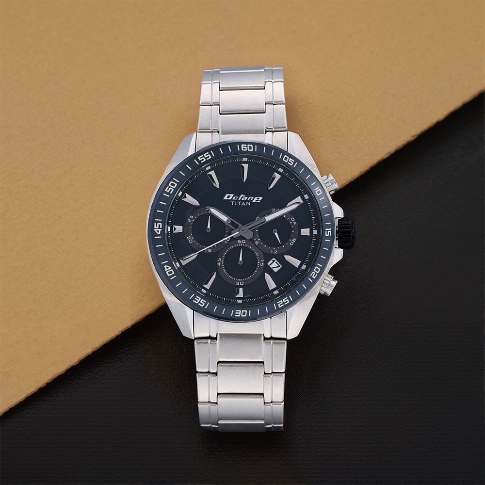 Buy Online Titan Octane Blue Dial Chronograph Stainless
