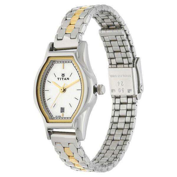 Titan Quartz Analog Silver Dial Stainless Steel Strap Watch for Women - image number 2