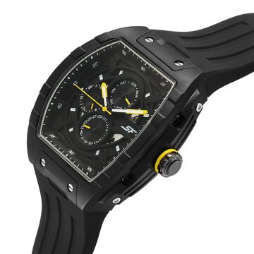 SF Maiden Voyage Sport Watch - Black Dial & Strap - Tonneau Shaped Case with Multifunction movement