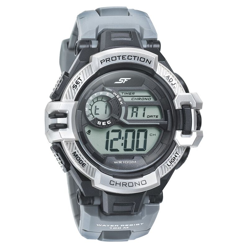 SF Digital Dial Grey PU Strap Watch for Men - image number 0