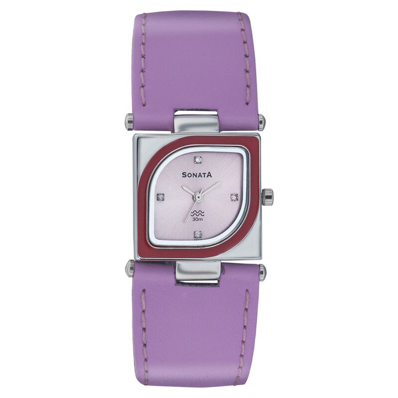 Sonata Quartz Analog Pink Dial Strap Watch for Women
