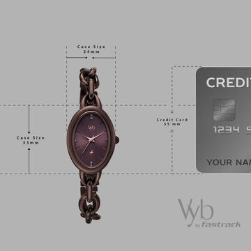 Vyb Manifester By Fastrack Quartz Analog Brown Dial Brown Metal Strap Watch For Girls