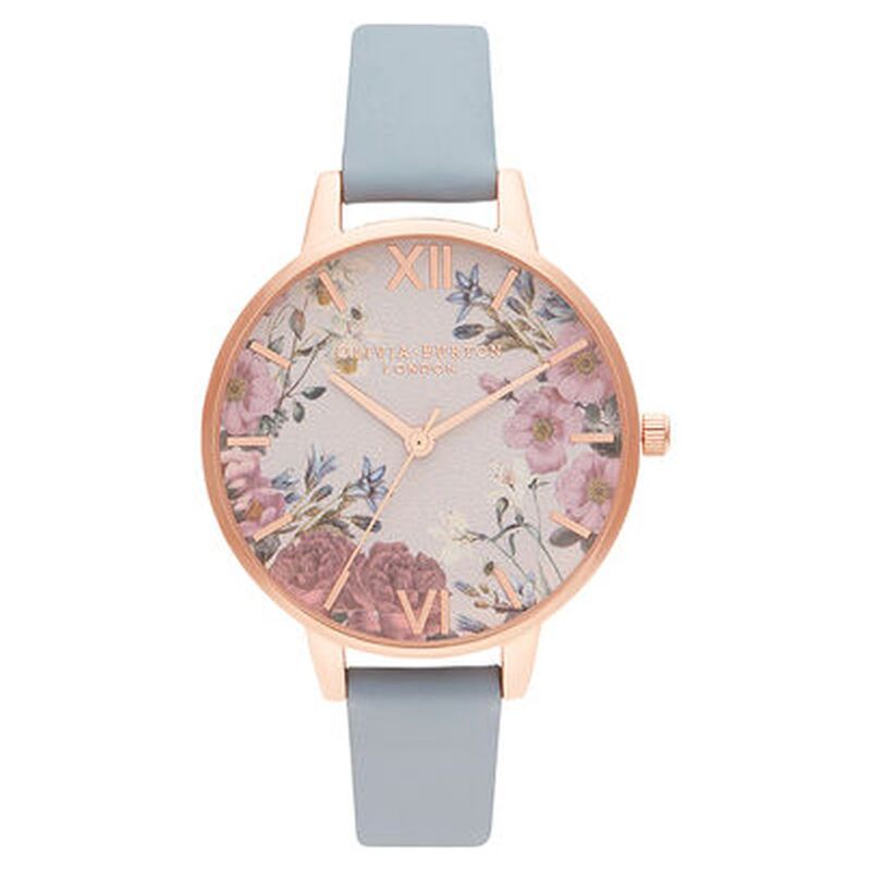 Olivia Burton Quartz Analog Pink Dial Leather Strap Watch for Women