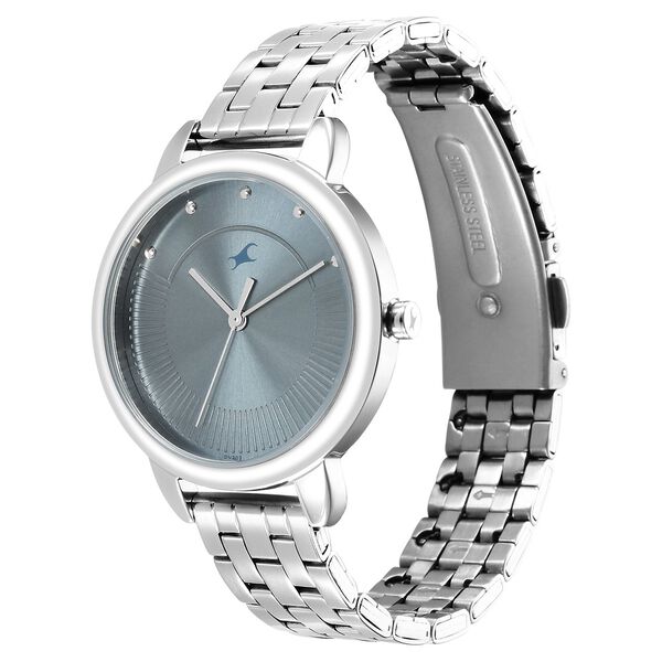 Fastrack Stunners Quartz Analog Blue Dial Metal Strap Watch for Girls - image number 2