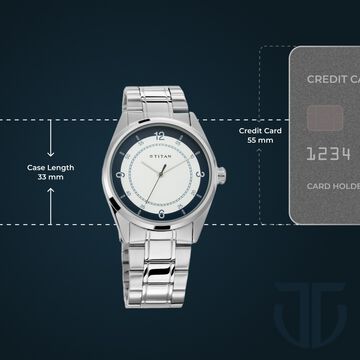 Titan Men's Timeless Charm: Men's Analog Watch with white Dial and Metal Strap