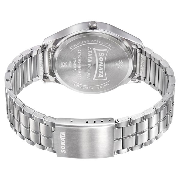Sonata RPM Quartz Analog Grey Dial Metal Strap Watch for Men - image number 3