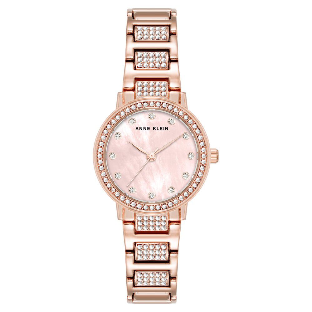 Buy Online Anne Klein Quartz Analog Mother Of Pearl Dial Metal Strap Watch For Women ak5104bmrg p Titan