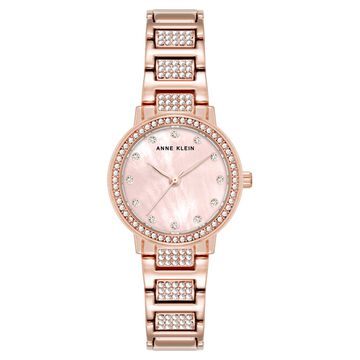 Anne Klein Quartz Analog Mother Of Pearl Dial Metal Strap Watch For Women