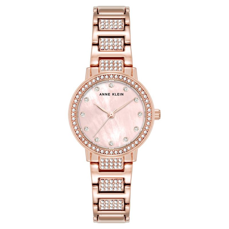 Anne Klein Quartz Analog Mother Of Pearl Dial Metal Strap Watch For Women