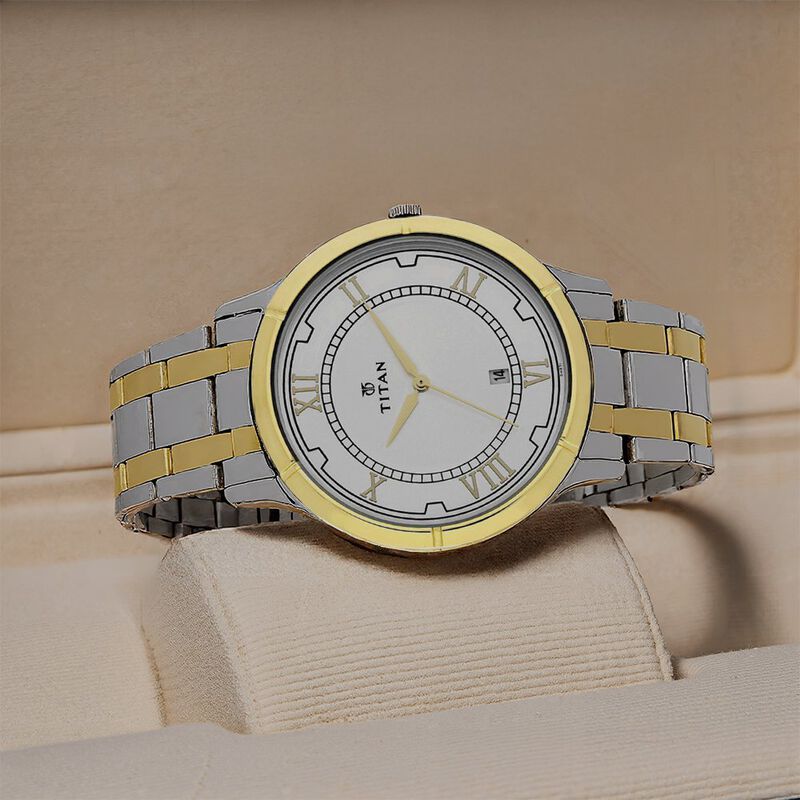 Titan Analog with Date Dial Stainless Steel Strap watch for Men
