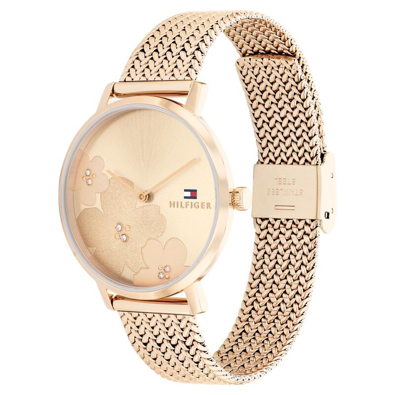 Tommy Hilfiger Quartz Analog Rose Gold Dial Stainless Steel Strap Watch for Women - image number 1