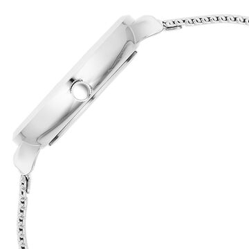 Fastrack Stunners X Quartz Analog Silver Dial Stainless Steel Strap Watch For Girls