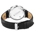 Titan Elegance Analog with Date by Hand and Dark Grey Dial Black Leather Strap Watch for Men - image number 5