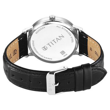 Titan Elegance Analog with Date by Hand and Dark Grey Dial Black Leather Strap Watch for Men