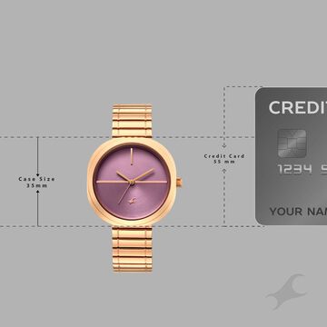 Fastrack 9 to Fine Analog with Purple Dial Metal Strap Watch for Girls
