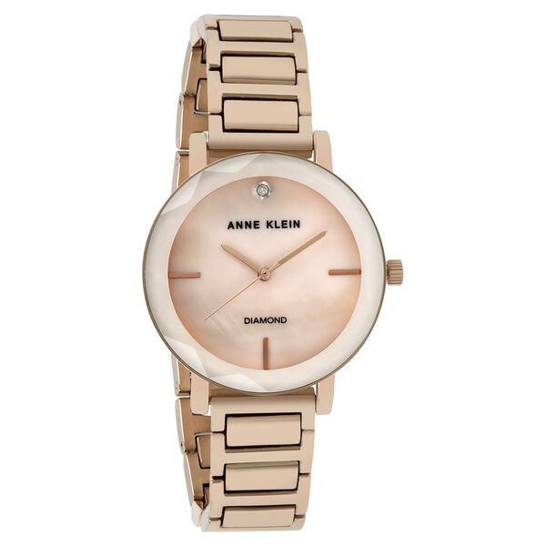 Anne Klein Quartz Analog Pink Dial Metal Strap Watch for Women - image number 0