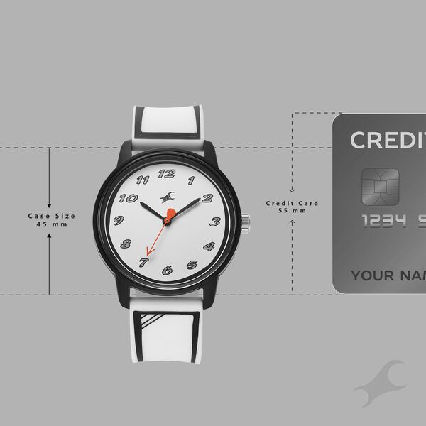 Fastrack Zine Quartz Analog White Dial White Silicone Strap Watch For Guys - image number 3
