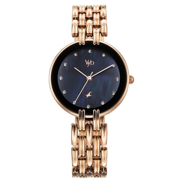 Vyb Eclipse By Fastrack Quartz Analog Mother Of Pearl Dial Metal Strap Watch For Girls - image number 2