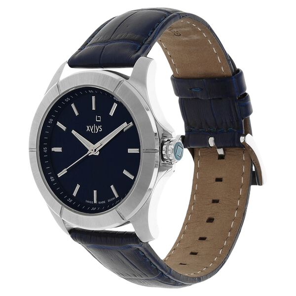 Xylys Swiss Analog Blue Leather Strap and Blue Dial Watch For Men - image number 1