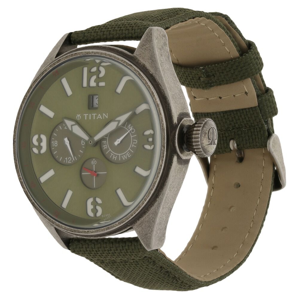 Buy Online Titan Analog Green Dial Stainless Steel Strap watch for