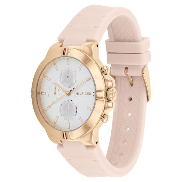 Buy Online Tommy Hilfiger Quartz Multifunction Silver Dial Silicone ...
