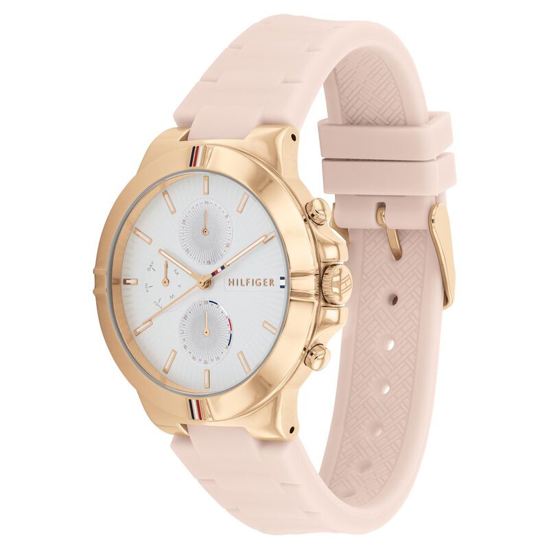 Tommy Hilfiger Quartz Multifunction Silver Dial Silicone Strap Watch for Women - image number 1