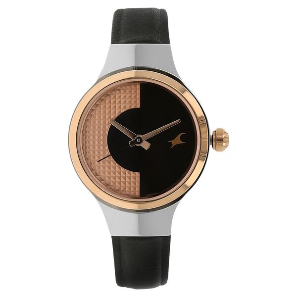 Fastrack Quartz Analog Black Dial Leather Strap Watch for Girls - image number 0