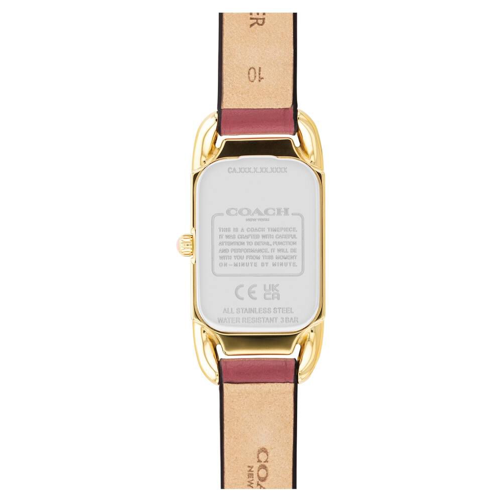 Coach watch pink leather sale strap
