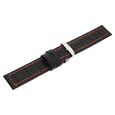 22 mm Black Genuine Leather Strap for Men - image number 3