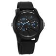 Fastrack Dual Time Quartz Analog Black Dial Silicone Strap Watch for Guys - image number 1