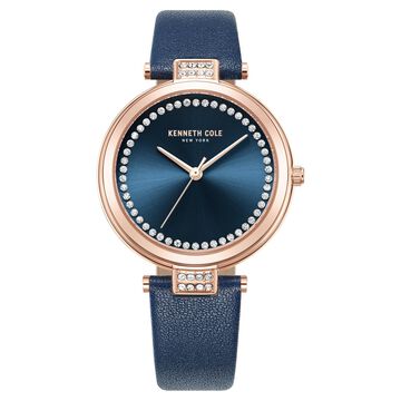 Kenneth Cole Quartz Analog Blue Dial Blue Leather Strap Watch for Women