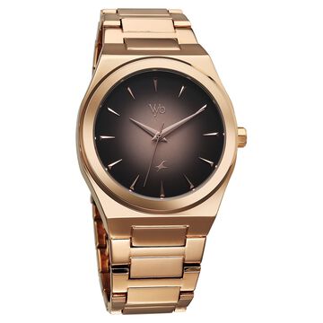 Vyb Quest By Fastrack Quartz Analog Black Gradient Dial Metal Strap Watch For Guys