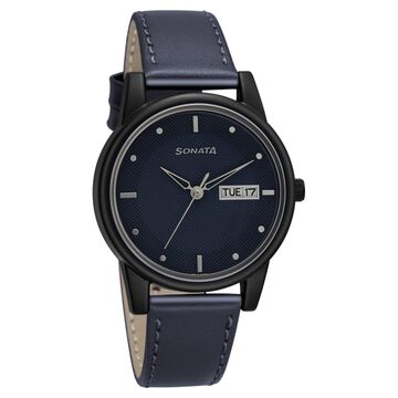 Sonata Lite Blue Dial Women Watch With Leather Strap
