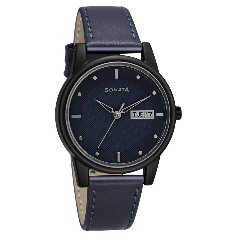Sonata Lite Blue Dial Women Watch With Leather Strap