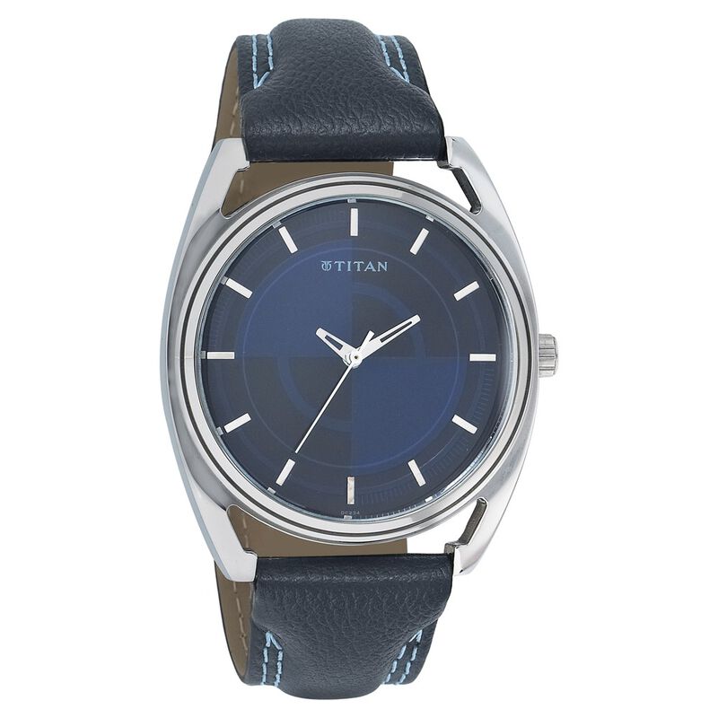 Titan Quartz Analog Black Dial Leather Strap Watch for Men