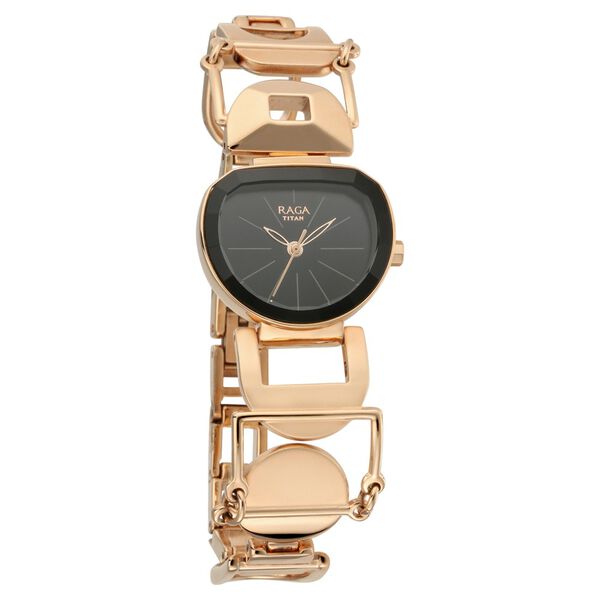Titan Raga Facets Black Dial Women Watch With Stainless Steel Strap - image number 1