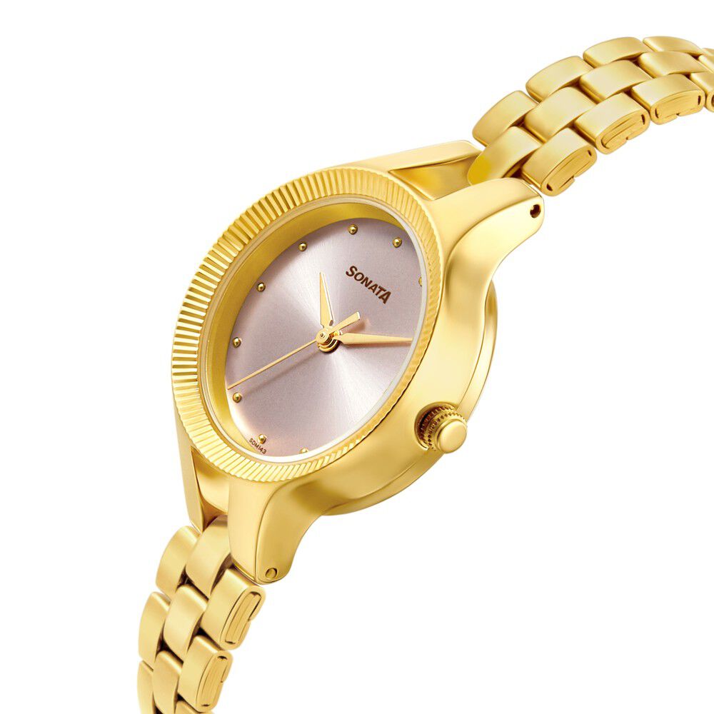 Sonata golden watches for womens top