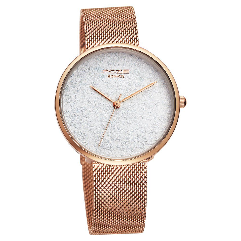 Buy Online Poze by Sonata Quartz Analog White Dial Stainless Steel
