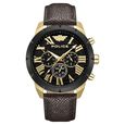 Police Quartz Multifunction Black Dial Brown Leather Strap Watch For Men - image number 0