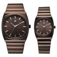 Fastrack Mixmatched Quartz Analog Multicoloured Dial Two Toned Stainless Steel Strap Watch For Couple