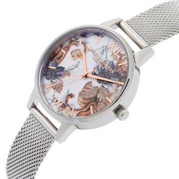 Olivia Burton Quartz Analog White Dial Stainless Steel Strap Watch for Women