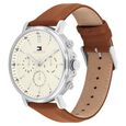 Tommy Hilfiger Quartz Multifunction Yellow Dial Brown Leather Strap Watch for Men - image number 1
