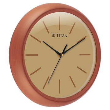 Titan Classic Brown Colour Wall Clock with Silent Sweep 34 x 34 cm (Medium)