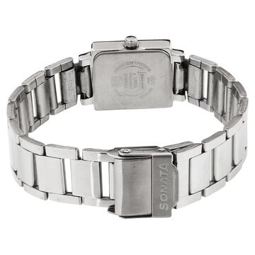 Sonata Quartz Analog Silver Dial Stainless Steel Strap Watch for Women